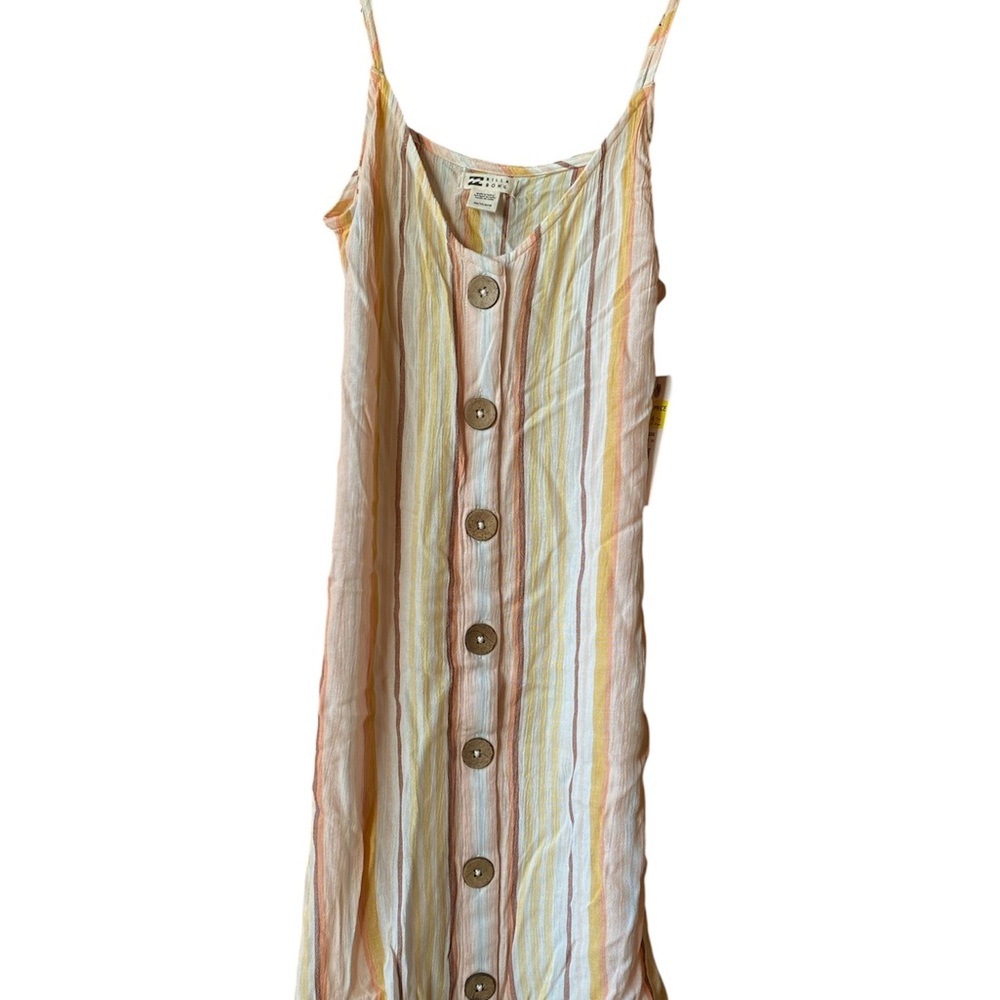 Billabong Striped Mini Dress - Yellow and White